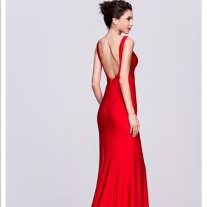 Custom made red low back gown